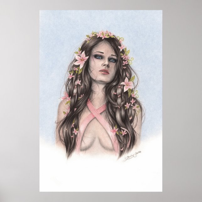 Espoir et fleurs Poster de sensibilisation au canc (Devant)