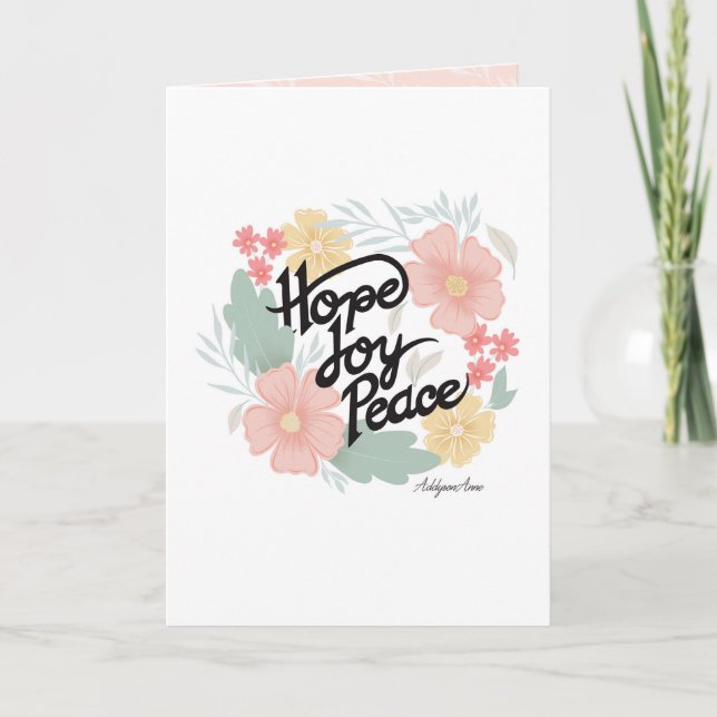 Espoir, joie, carte d'encouragement à la paix (Devant)