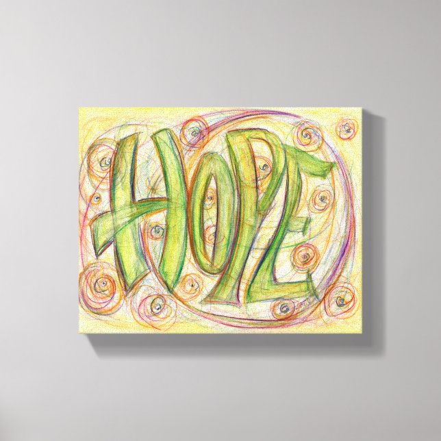Espoir Word Art Peinture Toile Enveloppé Art (Recto)