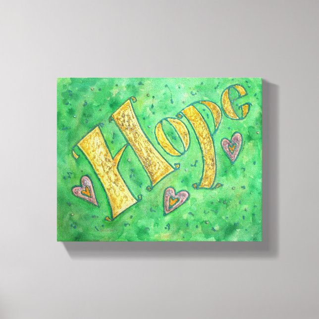 Espoir Word Art Peinture Toile Enveloppé Art (Recto)