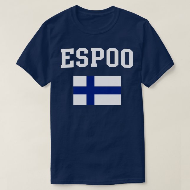 Espoo Finnland Flaggengebiet T-Shirt (Design vorne)