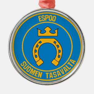 Espoo Round Emblem Ornament Aus Metall