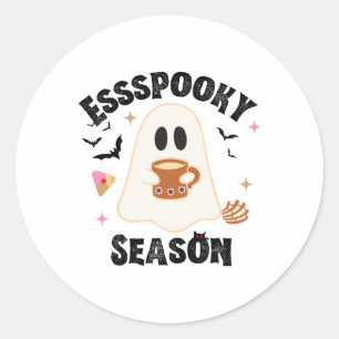 Espooky Season Funny Ghost Groovy Retro Halloween Runder Aufkleber