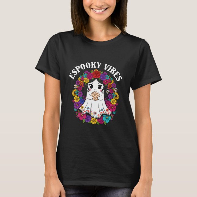 Espooky Vibes Cute Herbst Spanisches Halloween Mex T-Shirt (Vorderseite)