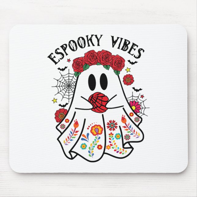 Espooky Vibes Halloween Ghost Mexican Concha Spook Mousepad (Vorne)