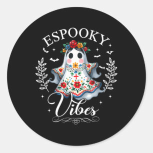 Espooky Vibes Maestra Halloween Spanisch Mexikanis Runder Aufkleber