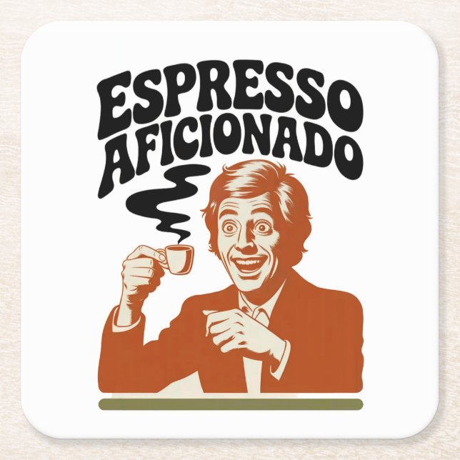 Espresso Aficionado - Java Lover Rechteckiger Pappuntersetzer (Vorderseite)