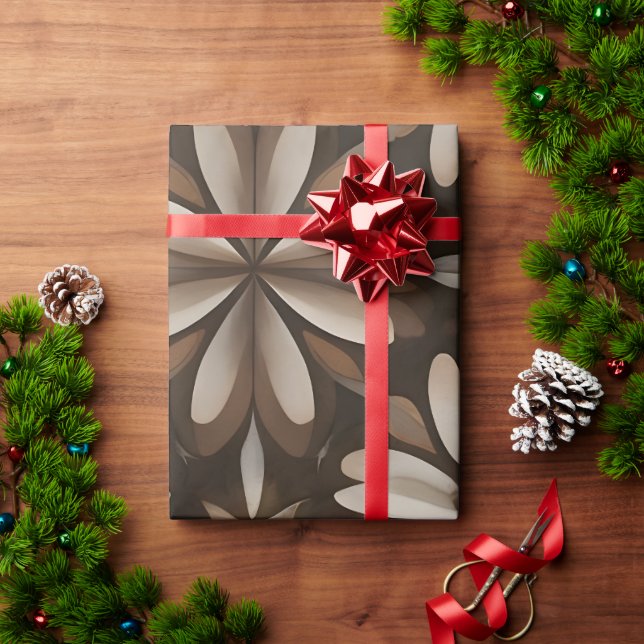 Espresso Bloom Wrapping Paper Geschenkpapier (Feiertagsgeschenk)