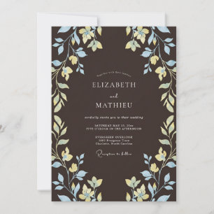 Espresso-Braune Etherische Botanische Hochzeit Einladung