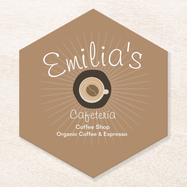 Espresso-Café-Geschäft Logo   Untersetzer (Vorderseite)