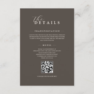Espresso Classic Minimalistische Hochzeit QR Detai Begleitkarte