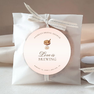 Espresso Coffee Liebe ist Brautparty brauen Runder Aufkleber