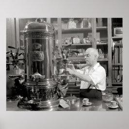 Espresso Coffee Shop, 1942. Vintages Foto Poster