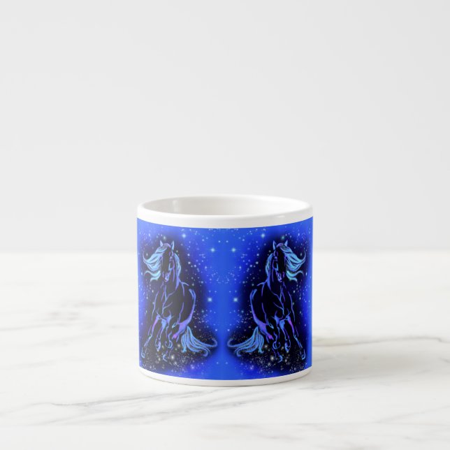 Espresso-Cup für Pferde in der blauen Sternennacht Espressotasse (Vorderseite)