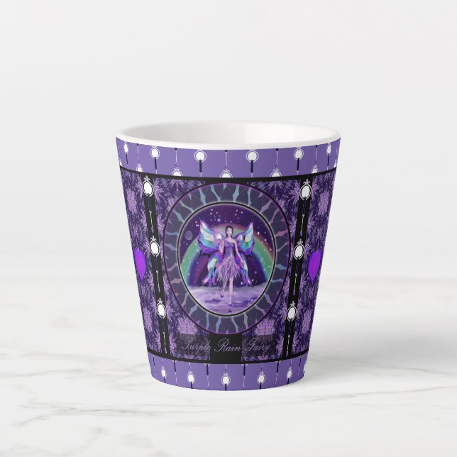 Espresso Cup mit lila Regenmärchen Milchtasse (Vorderseite)