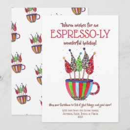 Espresso Disco Weihnachtsbaum Feiertagskarte