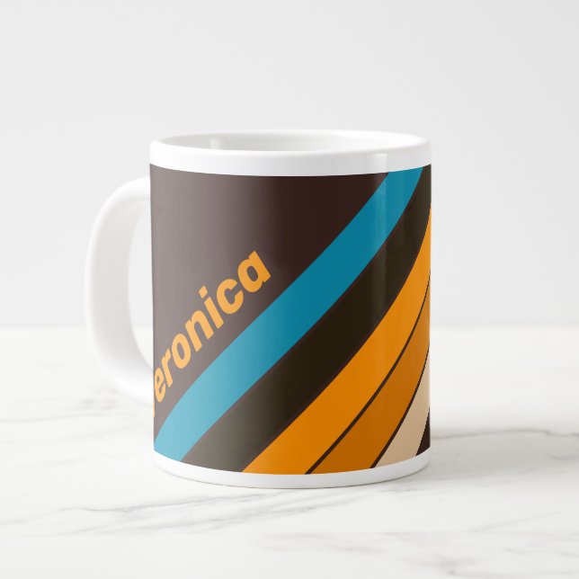 Espresso Drift Stripes with Name Jumbo-Tasse (Vorderseite Links)