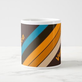 Espresso Drift Stripes with Name Jumbo-Tasse