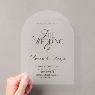 Espresso Elfenbein Stille Luxus Hochzeit Acryleinladungen