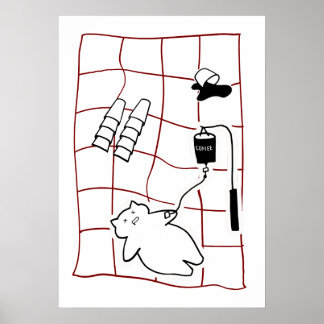 Espresso Emergency — Cat with Coffee Drip Humor Poster