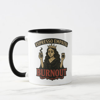 Espresso Empress Burnout Vintage Illustration Mug Tasse