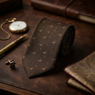 Espresso Herringbone Fasanenmuster Krawatte