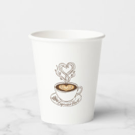 Espresso Herz Elegant – Latte Art für Kaffeeliebha Pappbecher
