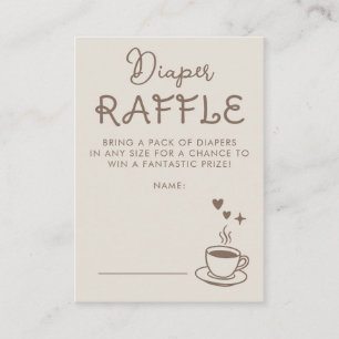 Espresso-Kaffee-Windel-Raffle-Baby-Shower-Ticket Begleitkarte
