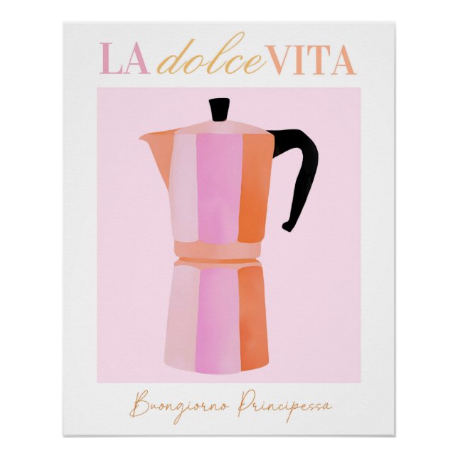 Espresso-Kaffeeposter, Italien Mauer Kunstdruckere Poster (Vorderseite)