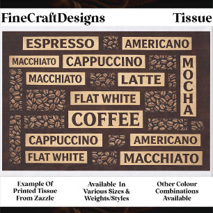 Espresso Latte Cappuccino Collage FC7 Découpage Seidenpapier