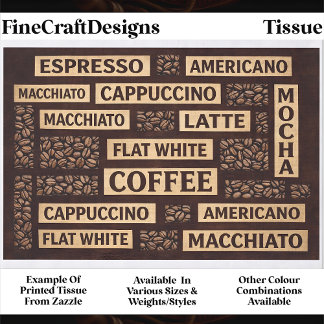 Espresso Latte Cappuccino Collage FC7 Decoupage Seidenpapier