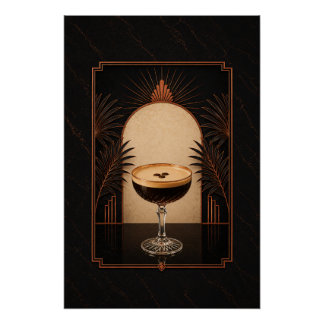 Espresso Martini Art Deco Poster | Druckbares Kaff