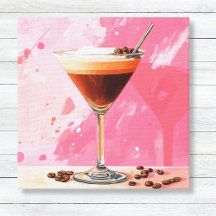 Espresso Martini avec toile de haricots de café
