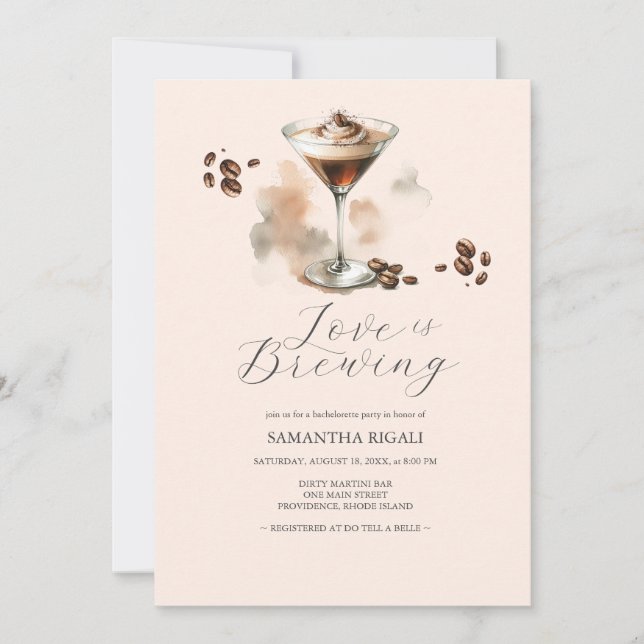 Espresso Martini Bachelorette Invitations (Devant)