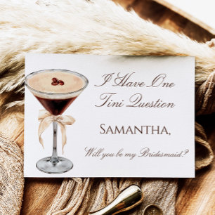 Espresso Martini Brautjungfer-Vorschlagskarte Einladung