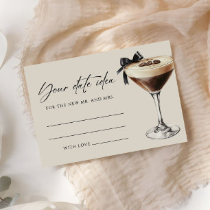 Espresso Martini Brautparty-Date-Idee Begleitkarte