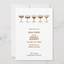 Espresso Martini Bridal Shower w/QR Code  Einladung
