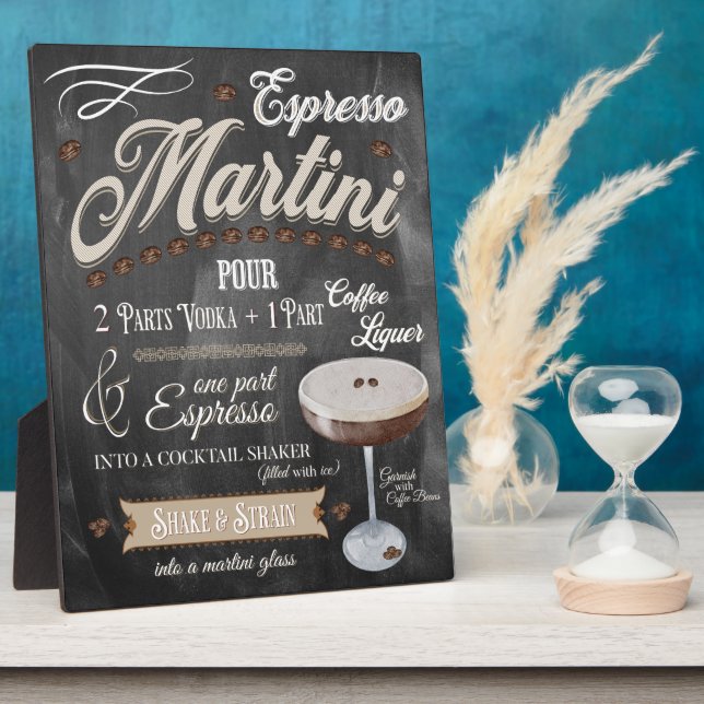 Espresso Martini Chalkboard Rezept Fotoplatte (Seite)
