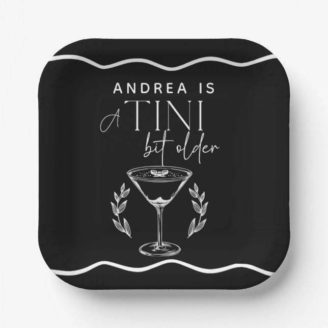 Espresso | Martini | Cocktail Geburtstag Pappteller (Vorderseite)