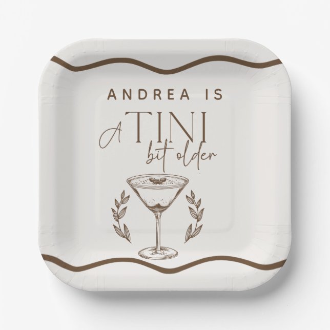 Espresso | Martini | Cocktail Geburtstag Pappteller (Vorderseite)