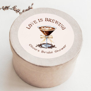 Espresso Martini Liebe braut Brautparty Runder Aufkleber