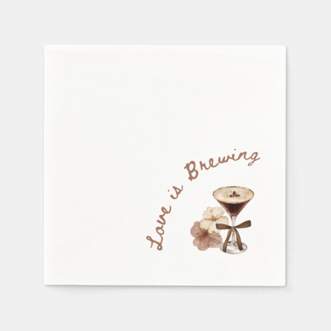 Espresso Martini Liebe Braut Serviette (Vorderseite)