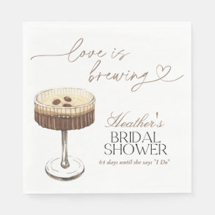 Espresso Martini Love Is Brewing Brautparty  Serviette