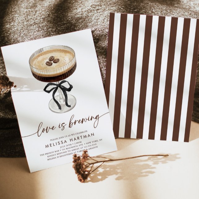 Espresso Martini Love Is Brewing Bridal Shower Einladung (Von Creator hochgeladen)