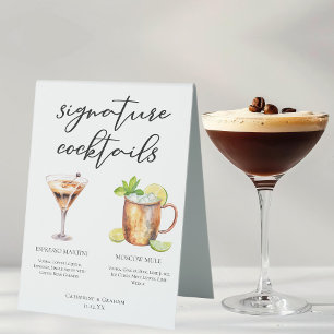 Espresso Martini Moskauer Mule Cocktail Hochzeitsm Tischaufsteller