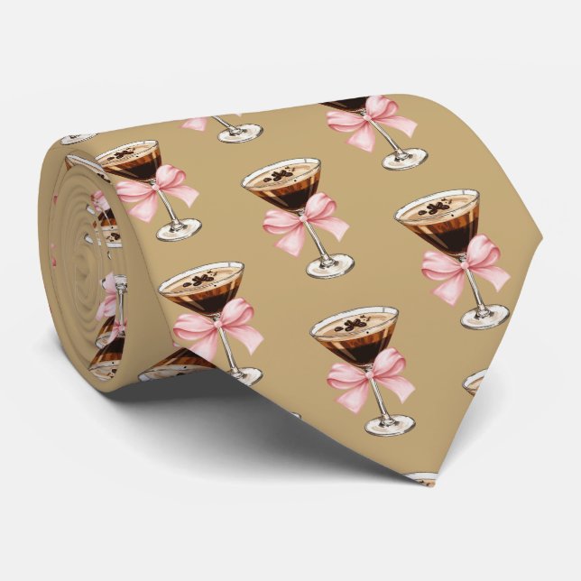 Espresso Martini Muster Krawatte (Gerollt)