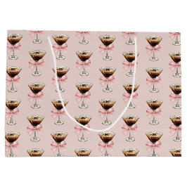 Espresso Martini Muster Rosa Große Geschenktüte