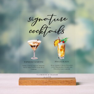 Espresso Martini Pina Colada Süße Cocktails Acrylschild