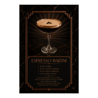 Espresso Martini Rezeptposter | Bar Art Poster