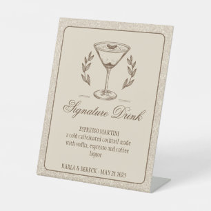 Espresso Martini Signature Drink Wedding Sockelschild